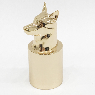 Высокая отполированная крышка флакона духов Zamak кнопки собаки металла
