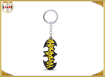 Персонализированное кольцо черного металла ключевое с желтым логотипом для бэтмэн шарма подарка мальчиков