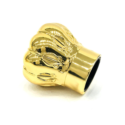 Крышки флакона духов Zamak изготовленного на заказ роскошного цвета золота алюминиевые