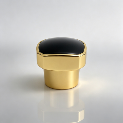 Купить Luxury Black Top Gold Zamac Perfume Cap Custom Metal Fragrance Bottle Cap Для косметических парфюмерий Стеклянная бутылка Производство в сети