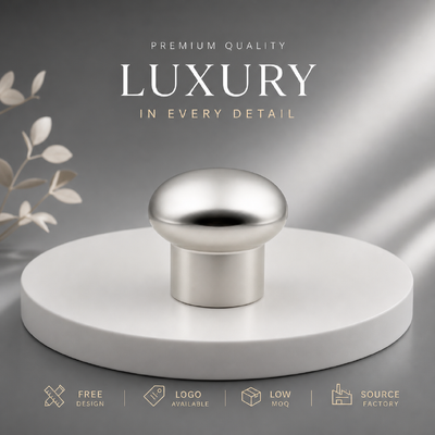 Купить Фабрика Custom Mushroom Dome Brushed Silver Zinc Alloy Perfume Cap OEM ODM Custom Engraved Logo Zamac Metal Perfume Lid Для роскошных ароматных стеклянных бутылок Производство в сети