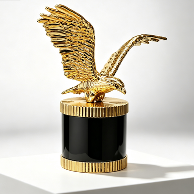 Купить 3D Golden Eagle Zamac Крышка флакона для духов Роскошная декоративная крышка из цинкового сплава Производство в сети