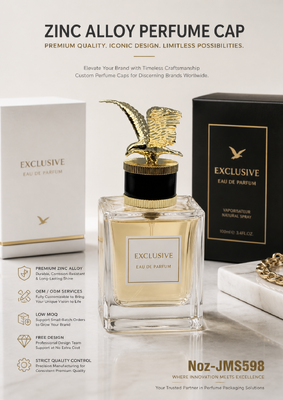 Купить Цинковый сплав Flying Eagle Perfume Cap, 3D Spread-wing Hawk Ornament, Черный цилиндр с скрученной базой, позолоченный логотип на заказ, люкс бутылочная крышка магнитная Производство в сети