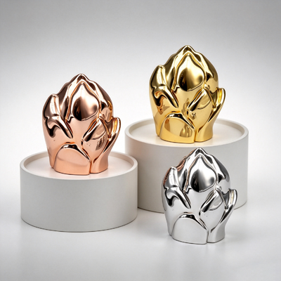 Купить Роскошная крышка для флакона духов FEA15 из цинкового сплава с 3D тиснением в виде цветочного бутона, гальванизированная крышка для флакона духов на заказ из замака Производство в сети