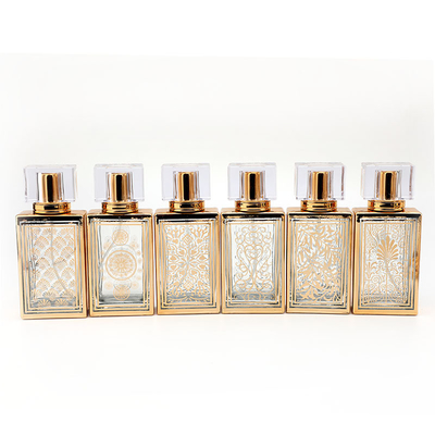 50ml гальванизировало бутылку стекла брызг духов стеклянной бутылки квадратной бутылки Subpackage флакона духов пустой оптовую