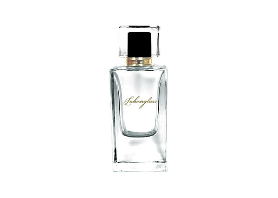 Стеклянный флакон духов флакона духов 50ml толстый квадратный, лидирующая бутылка брызг прессы штифта, пустая косметическая бутылка