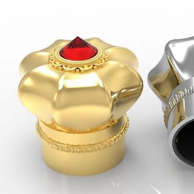 Горячая корона в форме кристалла Замак Парфюмерные крышки Цинк Существующая форма дизайна крышки