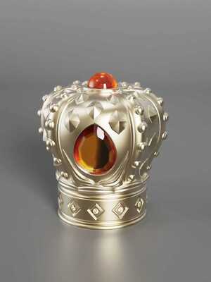 Luxury Crown Zinc Alloy Perfume Cap Gold Plated Zamac Bottle Lid Embedded Red Rhinestone Royal Shape Metal Perfume Cover Custom OEM Logo Packaging Magnetic (Обложка с логотипом производителя)