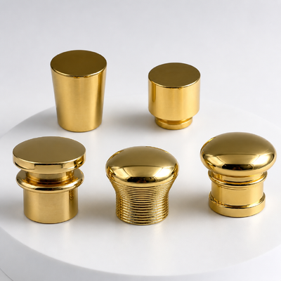 Luxury Zamac Zinc Alloy Perfume Cap Gold Plated Round Dome Textured Metal Perfume Bottle Lid Custom Logo For Fragrance Glass Bottle