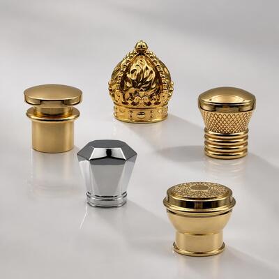Luxury Dome Zamac Perfume Cap Gold Silver Plated Faceted Vertical Rib Metal Perfume Bottle Lid Custom Logo For Fragrance Oud (Любое логотип для парфюмерной бутылки)