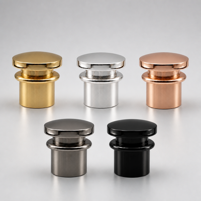 Custom Zinc Alloy Perfume Cap Luxury Metal Fragrance Bottle Cap Electroplated Gold Silver Rose Gold Black Manufacturer Suppliers