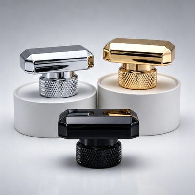 Luxury Horizontal Octagonal Zinc Alloy Parfume Cap Bevel-Cut Facetes Knurled Texture Base Zamac Parfume Bottle Lid Multi-Color Mirror Electroplating Custom Logo OEM ODM Продукция изготовлена из высококачественного цинкового сплава