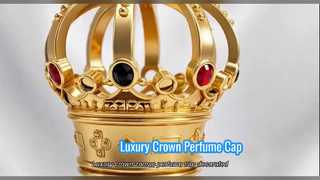 Крышка духов Zamac в форме короны с инкрустацией красными стразами